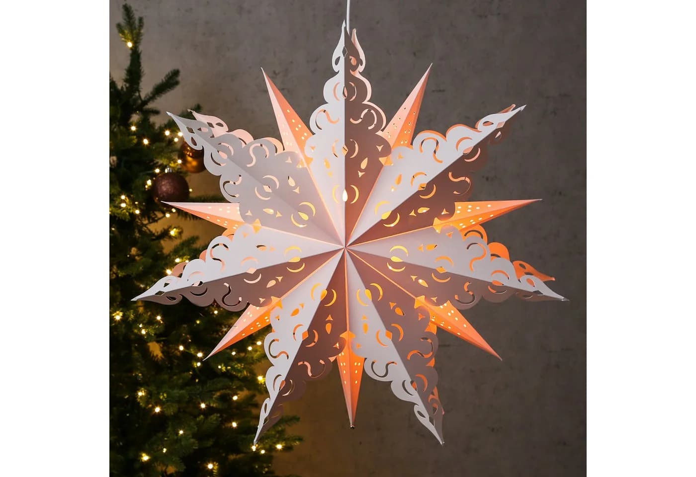 MARELIDA LED Stern Papierstern Crystal 62cm