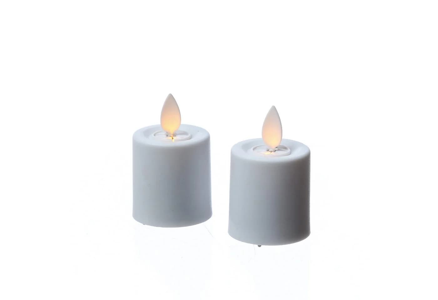 MARELIDA LED-Kerzenset Mini mit Timer und bewegter Flamme Weiß