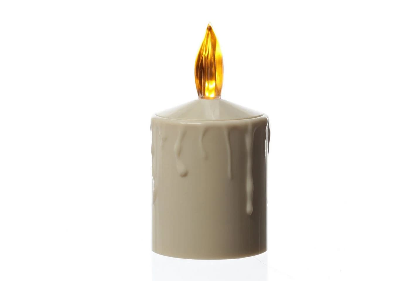 MARELIDA LED-Kerze Grabkerze Grablicht Beige mit Sensor