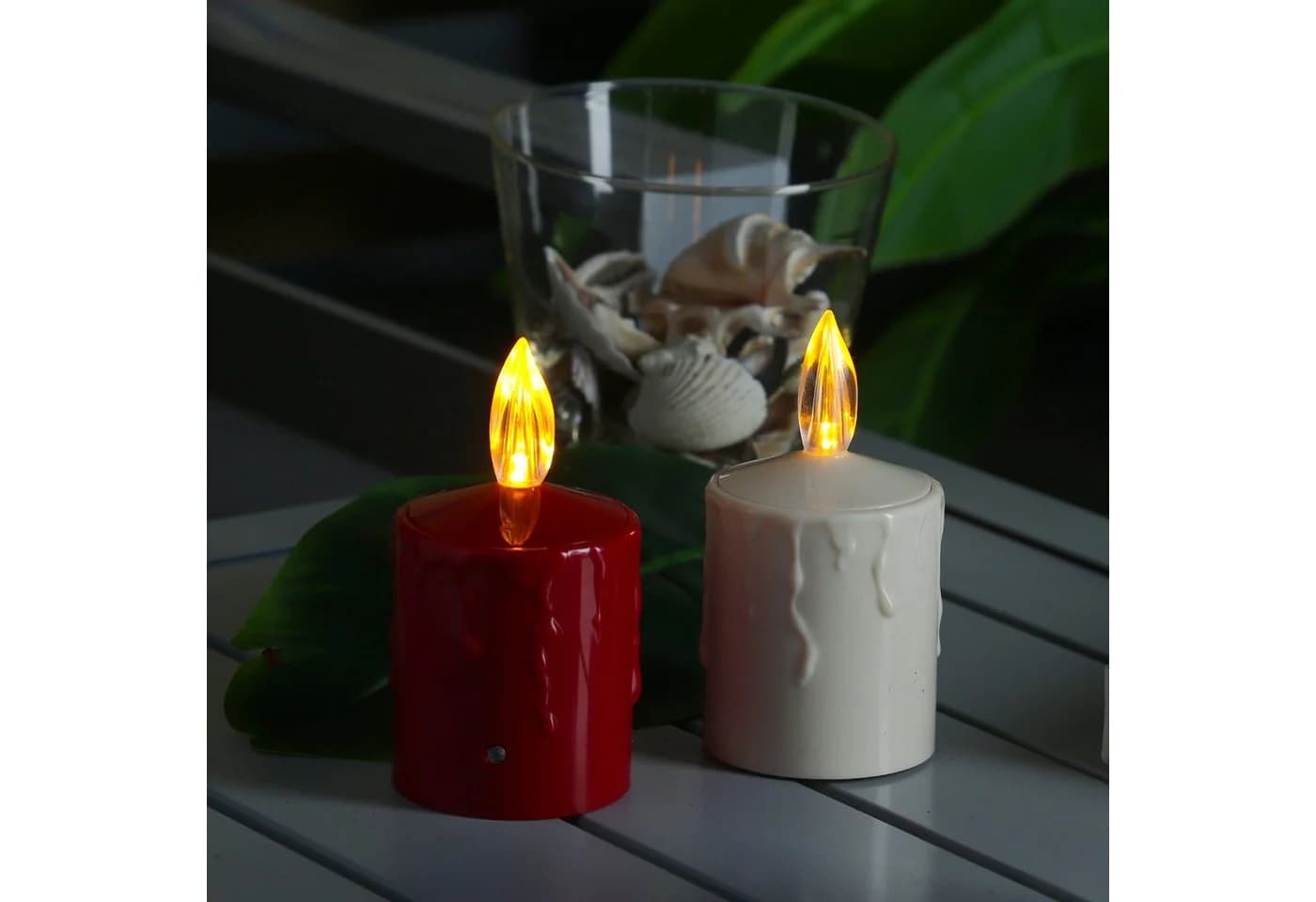 MARELIDA LED-Kerze Grabkerze Grablicht Beige mit Sensor - Bild 3