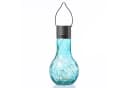MARELIDA LED Solarleuchte Glühbirne Blau Bruchglas-Optik Bild 2