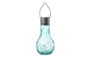 MARELIDA LED Solarleuchte Glühbirne Blau Bruchglas-Optik Bild 4
