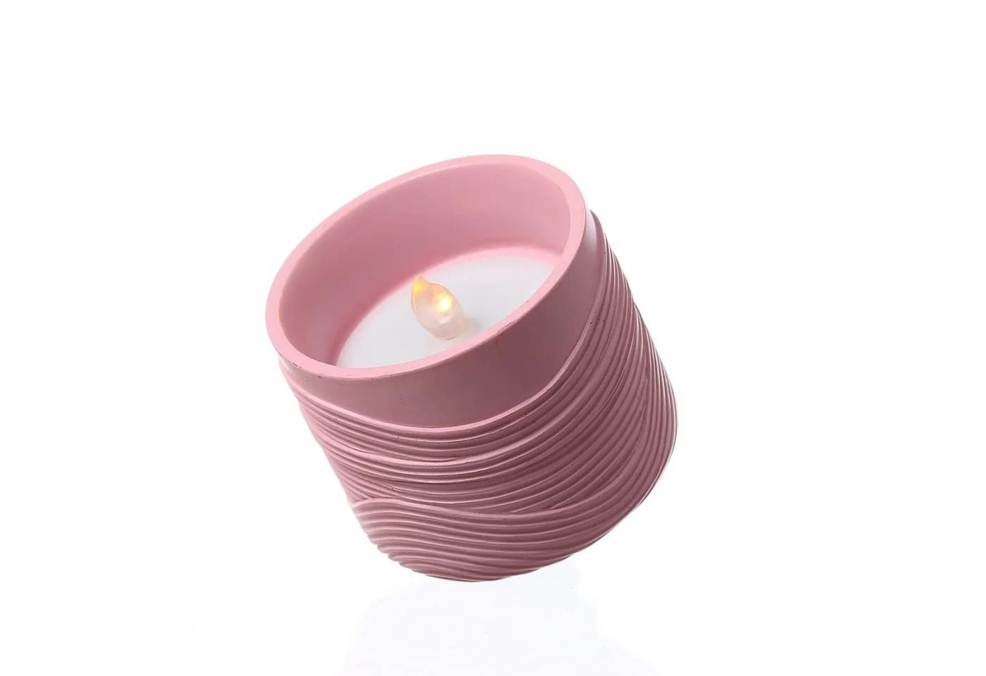 MARELIDA LED Solar Windlicht Rosa mit Wellenmuster & Dämmerungssensor - Bild 4