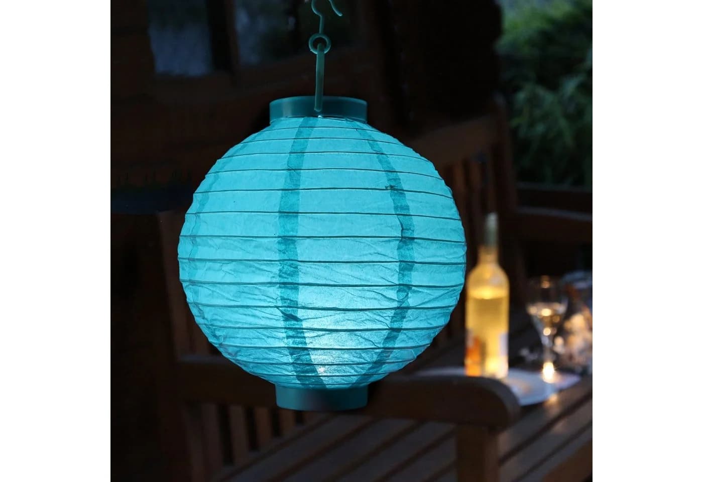 MARELIDA LED Solar Lampion Blau 20cm mit Dämmerungssensor - Bild 3