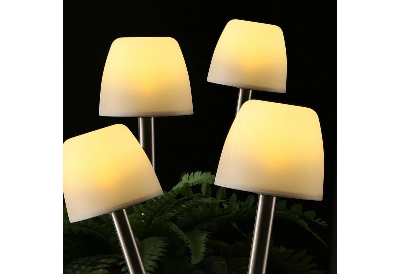 MARELIDA LED Solar Wegleuchten 4er Set Milchig Weiß mit Erdspieß