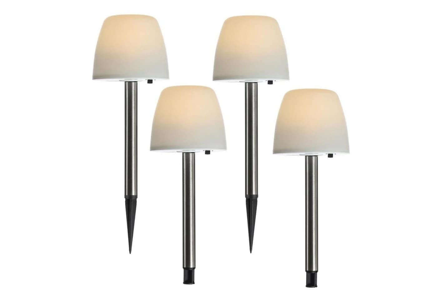 MARELIDA LED Solar Wegleuchten 4er Set Milchig Weiß mit Erdspieß - Bild 2