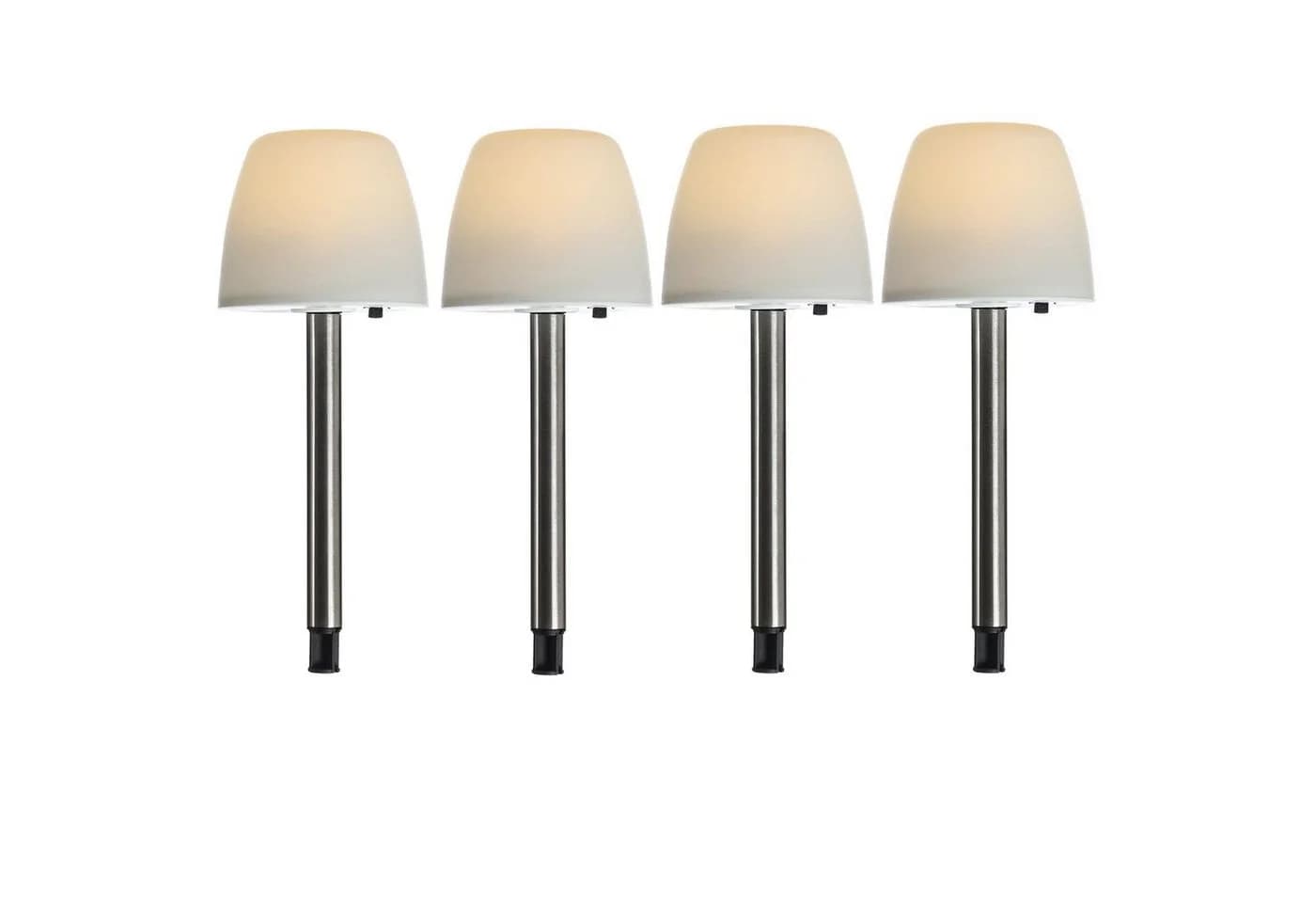 MARELIDA LED Solar Wegleuchten 4er Set Milchig Weiß mit Erdspieß - Bild 3