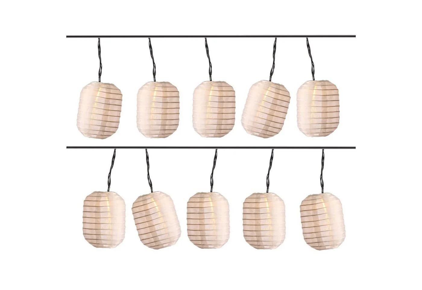 MARELIDA LED Solar Lichterkette 10 weiße Lampions Garten Balkon