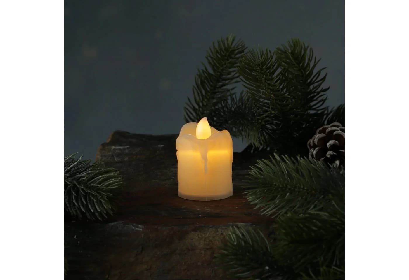 MARELIDA LED-Kerze Beige Flackernd 6cm Inkl. Batterien - Bild 2