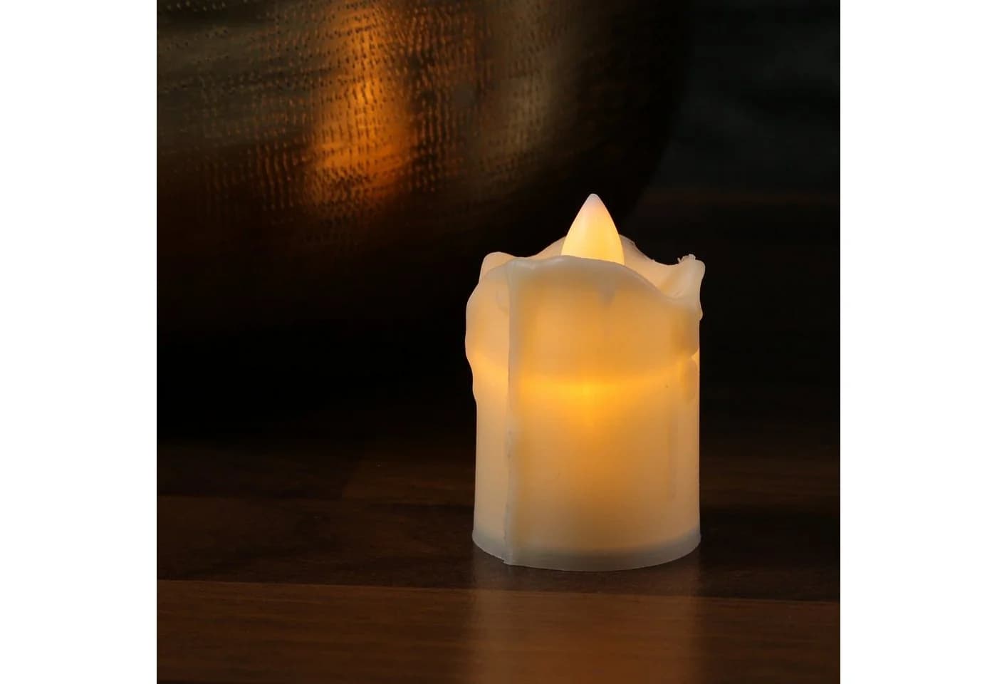 MARELIDA LED-Kerze Beige Flackernd 6cm Inkl. Batterien - Bild 3