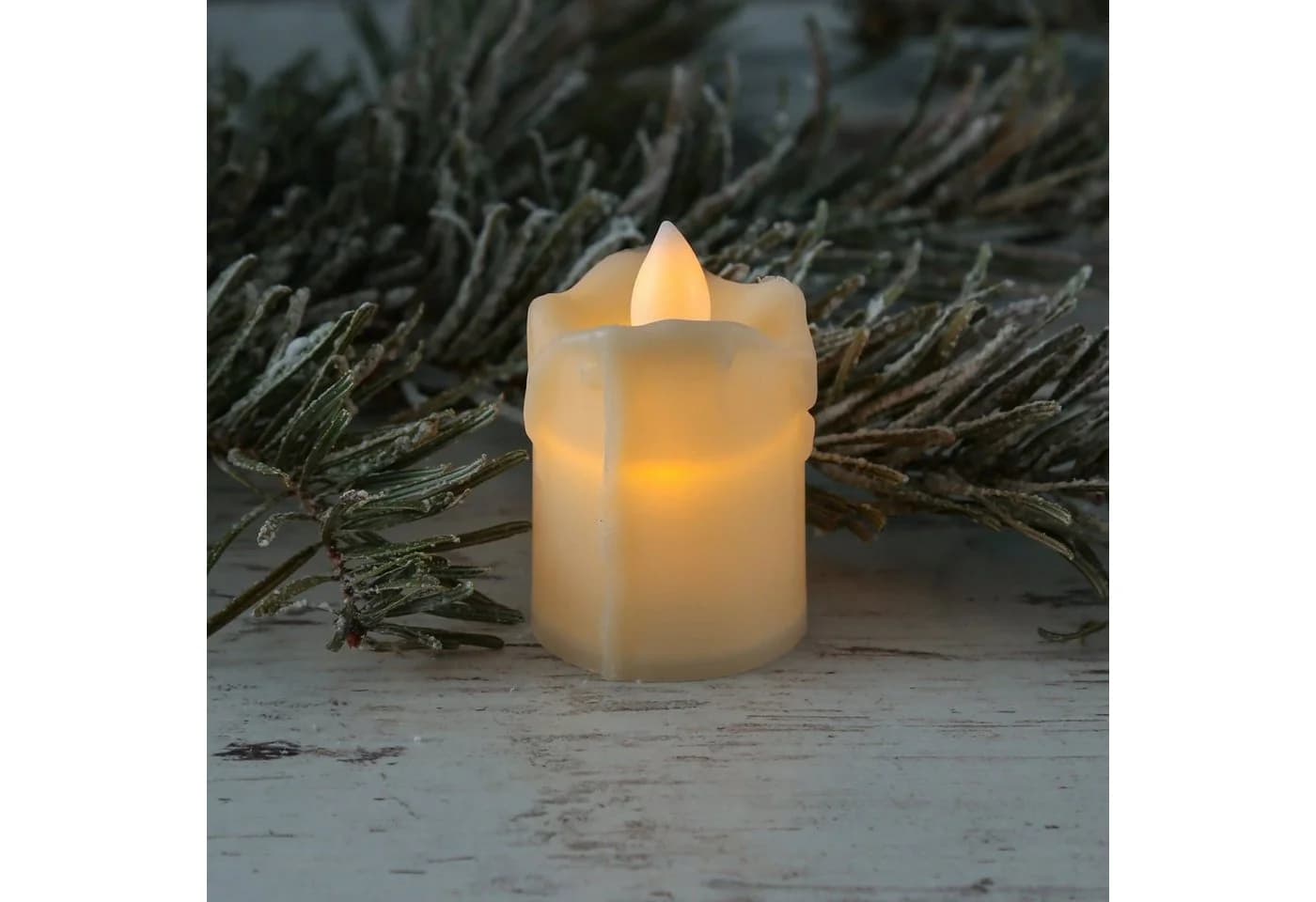 MARELIDA LED-Kerze Beige Flackernd 6cm Inkl. Batterien - Bild 5