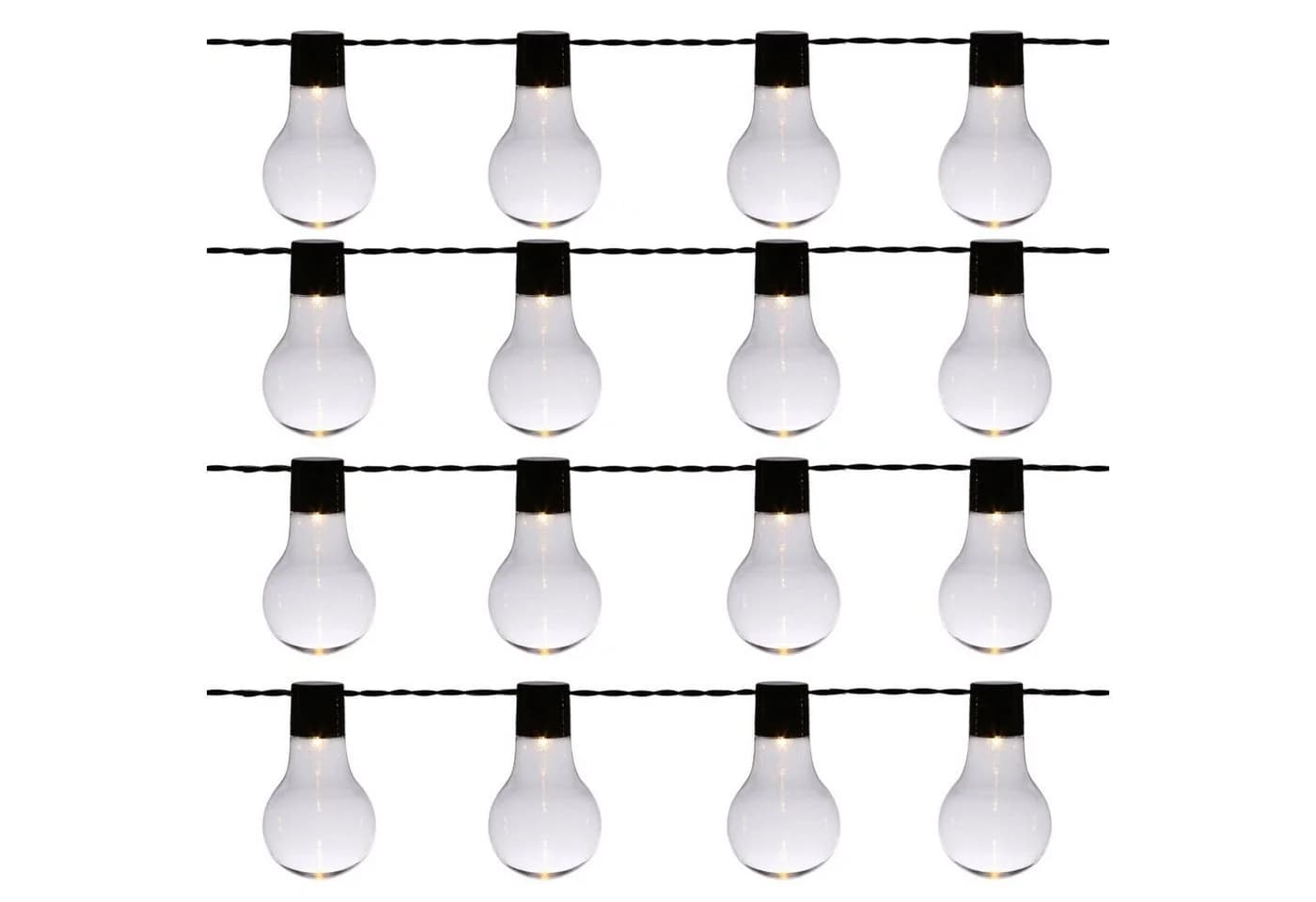 MARELIDA LED-Lichterkette 16 Glühbirnen Warmweiß Außen