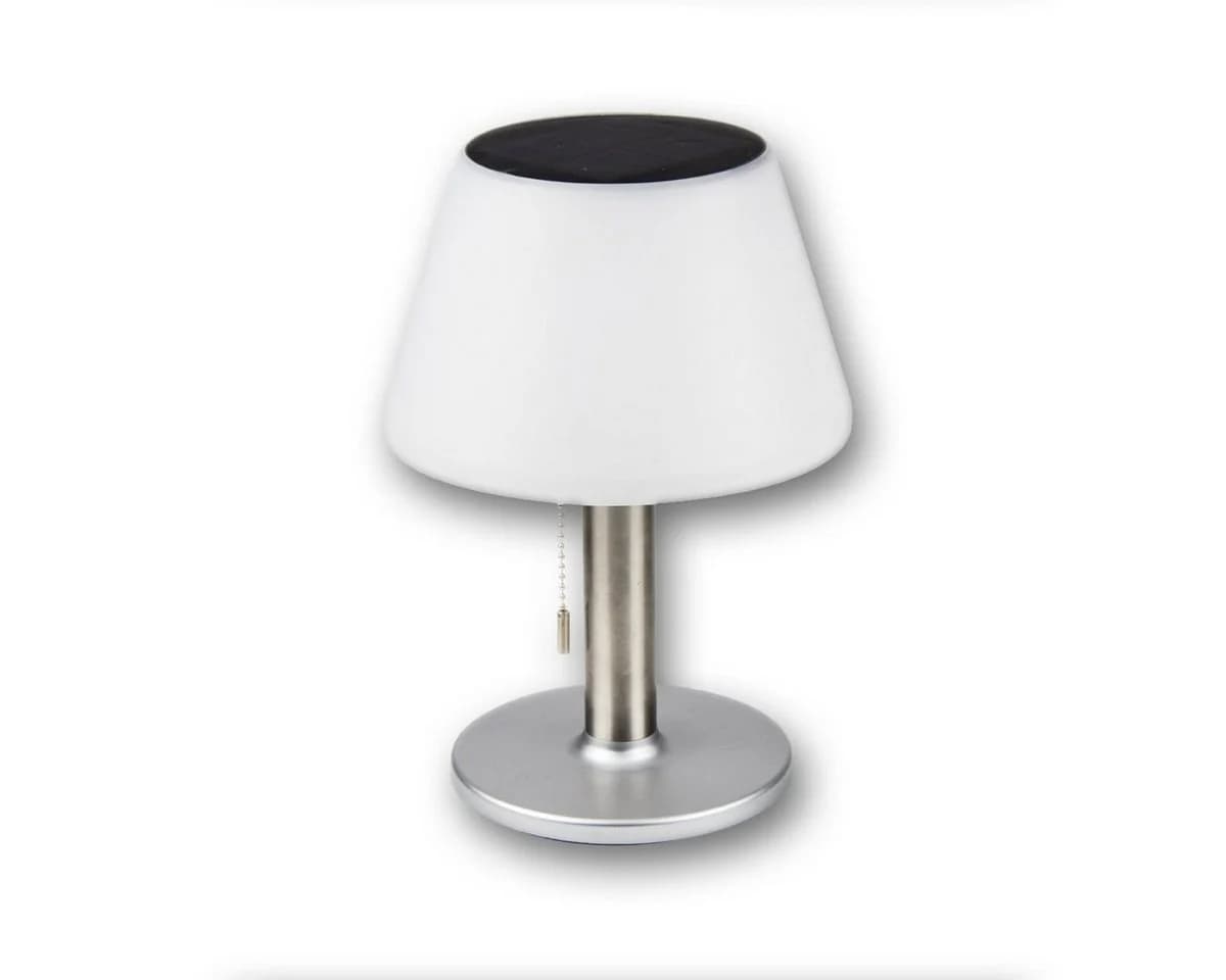 MARELIDA LED Solar Tischleuchte Außen Warmweiß Edelstahl