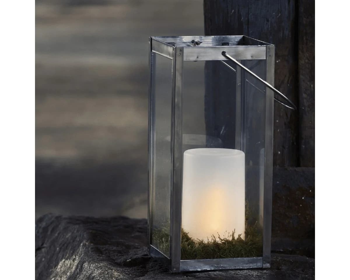 MARELIDA LED Windlicht Timer gefrostet weiß