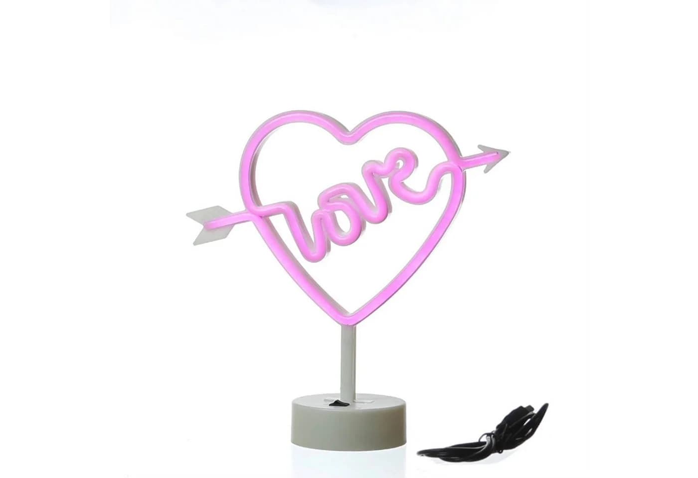SATISFIRE LED Neonlicht LOVE Herz Pink mit Pfeil