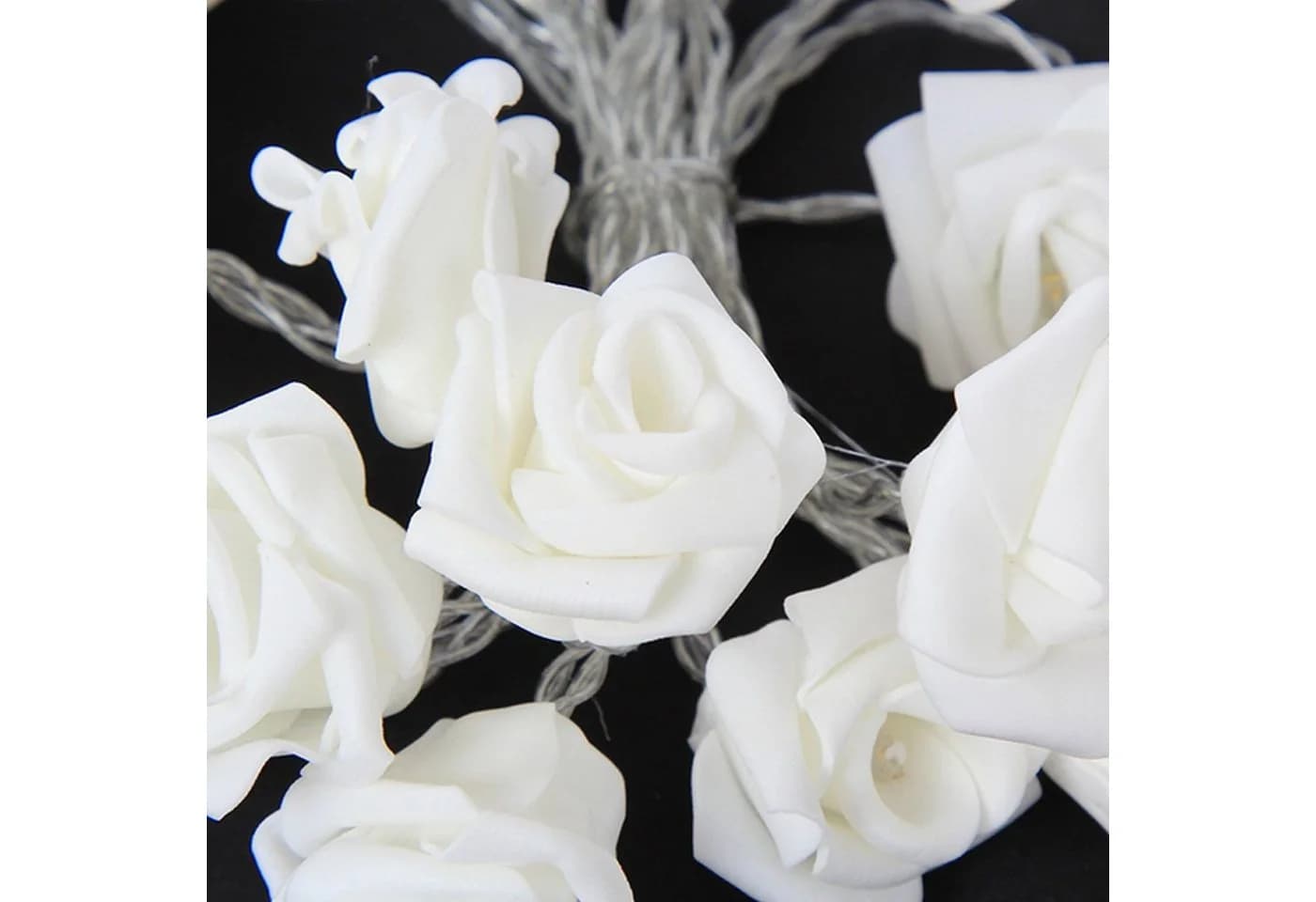MARELIDA LED-Lichterkette mit 10 weißen Mini-Rosen, warmweiß, batteriebetrieben - Bild 4