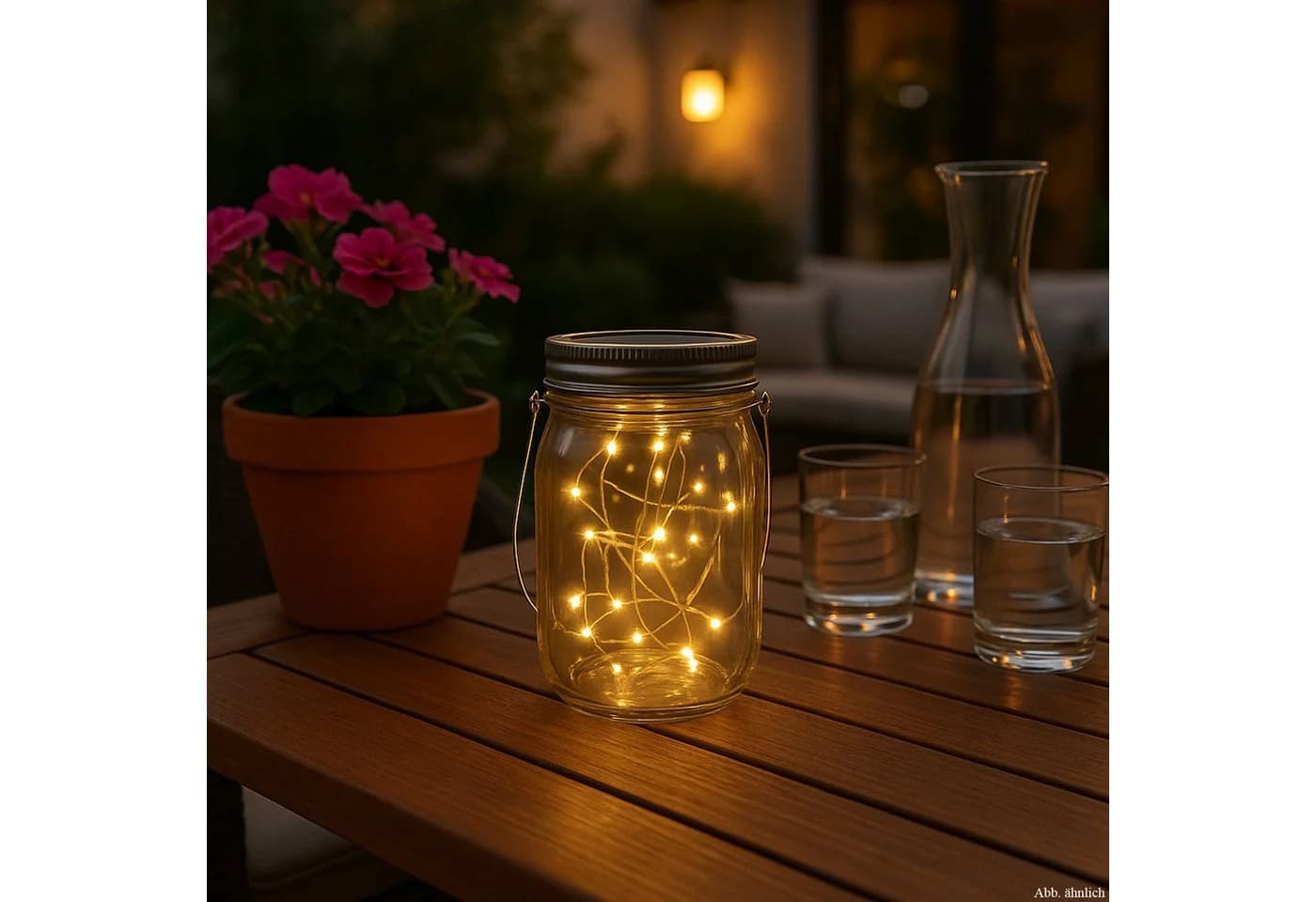 MARELIDA LED Solarleuchte LED Solarglas Windlicht Laterne Einmachglas Tischleuchte Terrasse 13cm - Bild 5