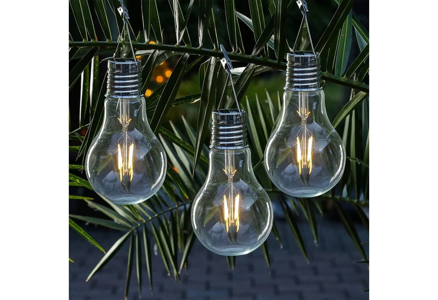 MARELIDA LED Solarleuchte XL 3er-Set Warmweiß Transparent - Bild 2