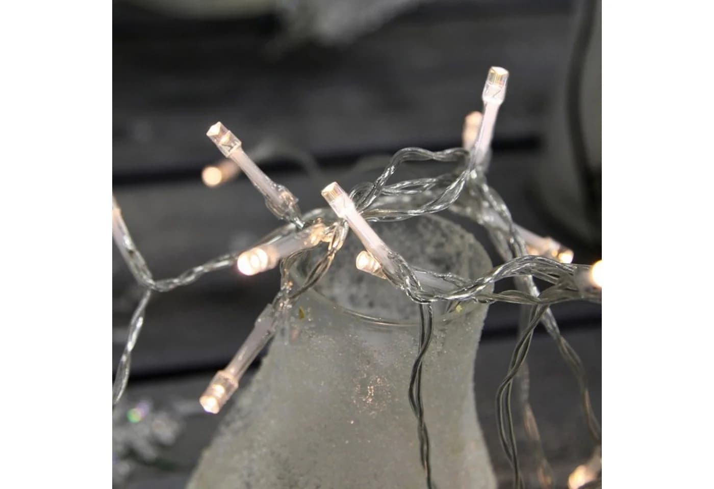 MARELIDA LED-Lichterkette mit Timer, 10 LED, transparent, hellweiß