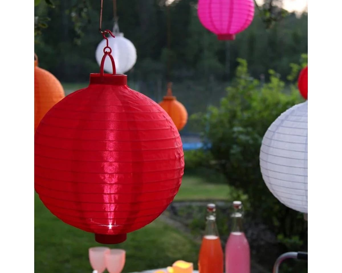 MARELIDA LED Lampion Rot Kaltweiß Batteriebetrieb - Bild 3