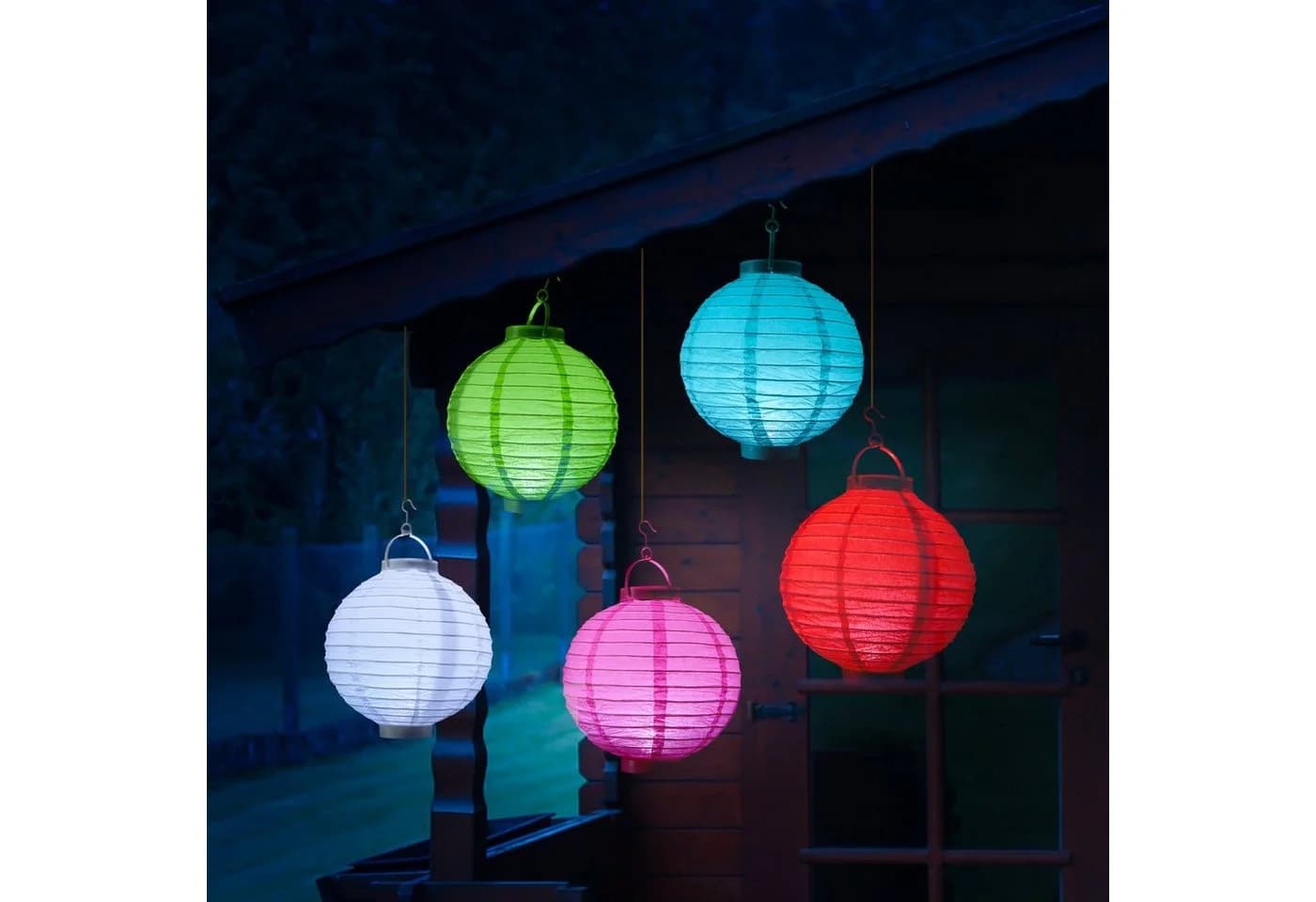MARELIDA LED Lampion Grün Kaltweiß 20cm - Bild 3