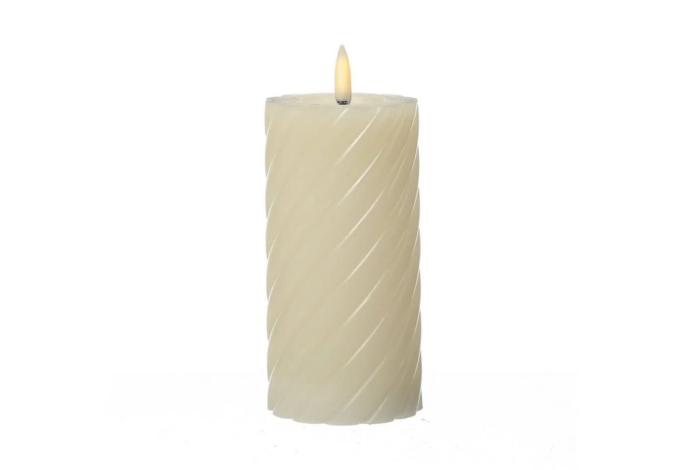 MARELIDA LED-Kerze Twist Echtwachs Creme Timer