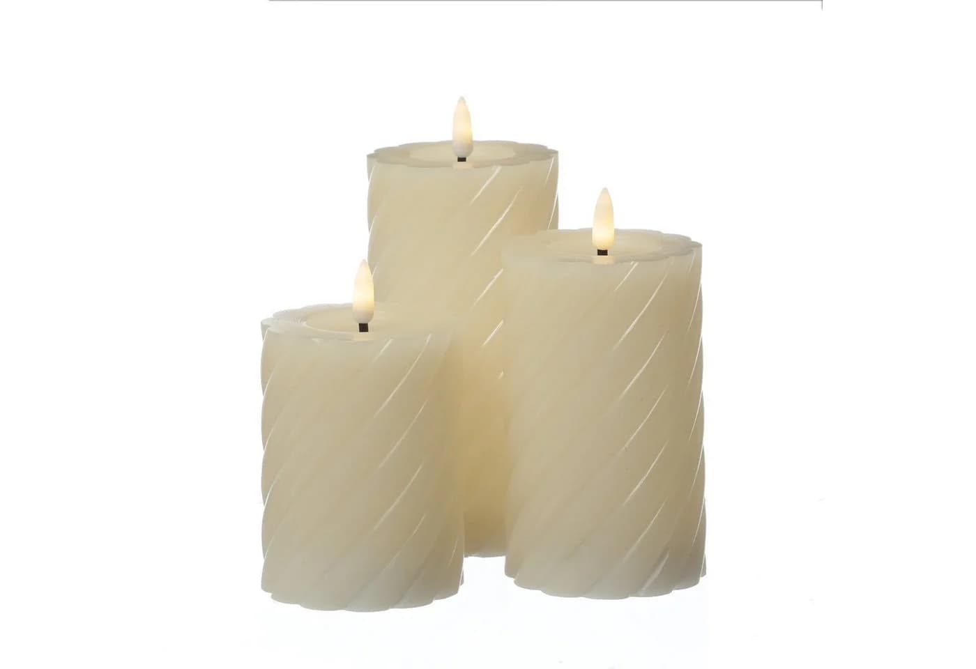 MARELIDA LED-Kerze Twist Echtwachs Creme Timer - Bild 4