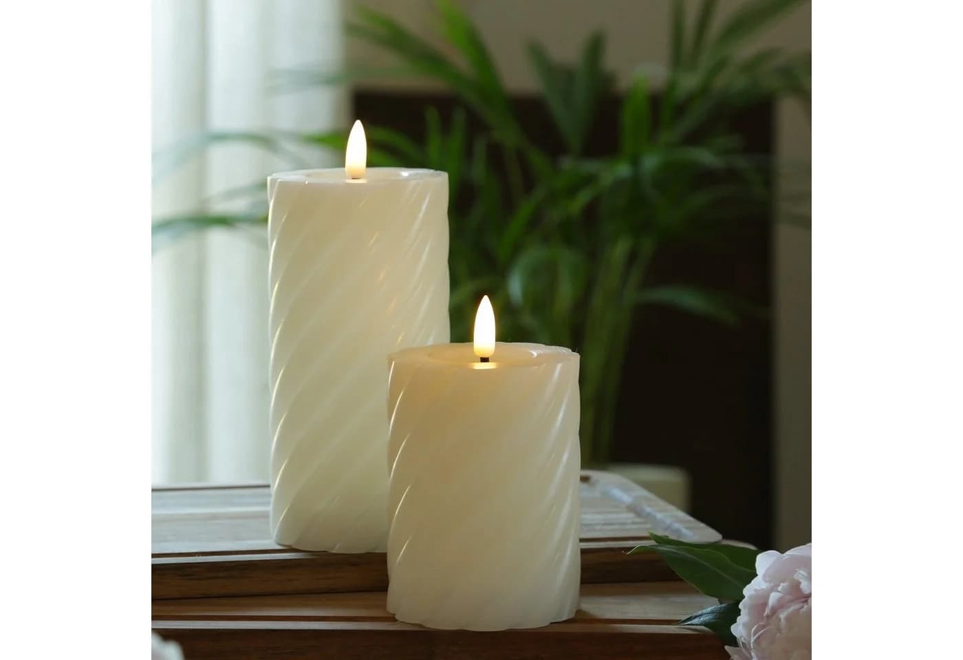 MARELIDA LED-Kerze Twist Echtwachs Creme Timer - Bild 5