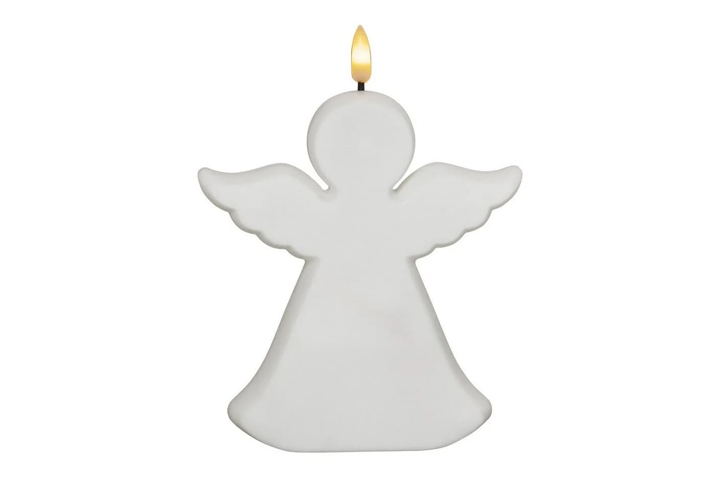 MARELIDA LED-Kerze Engel Gartenfigur Grabdeko 3D Flamme weiß - Bild 5