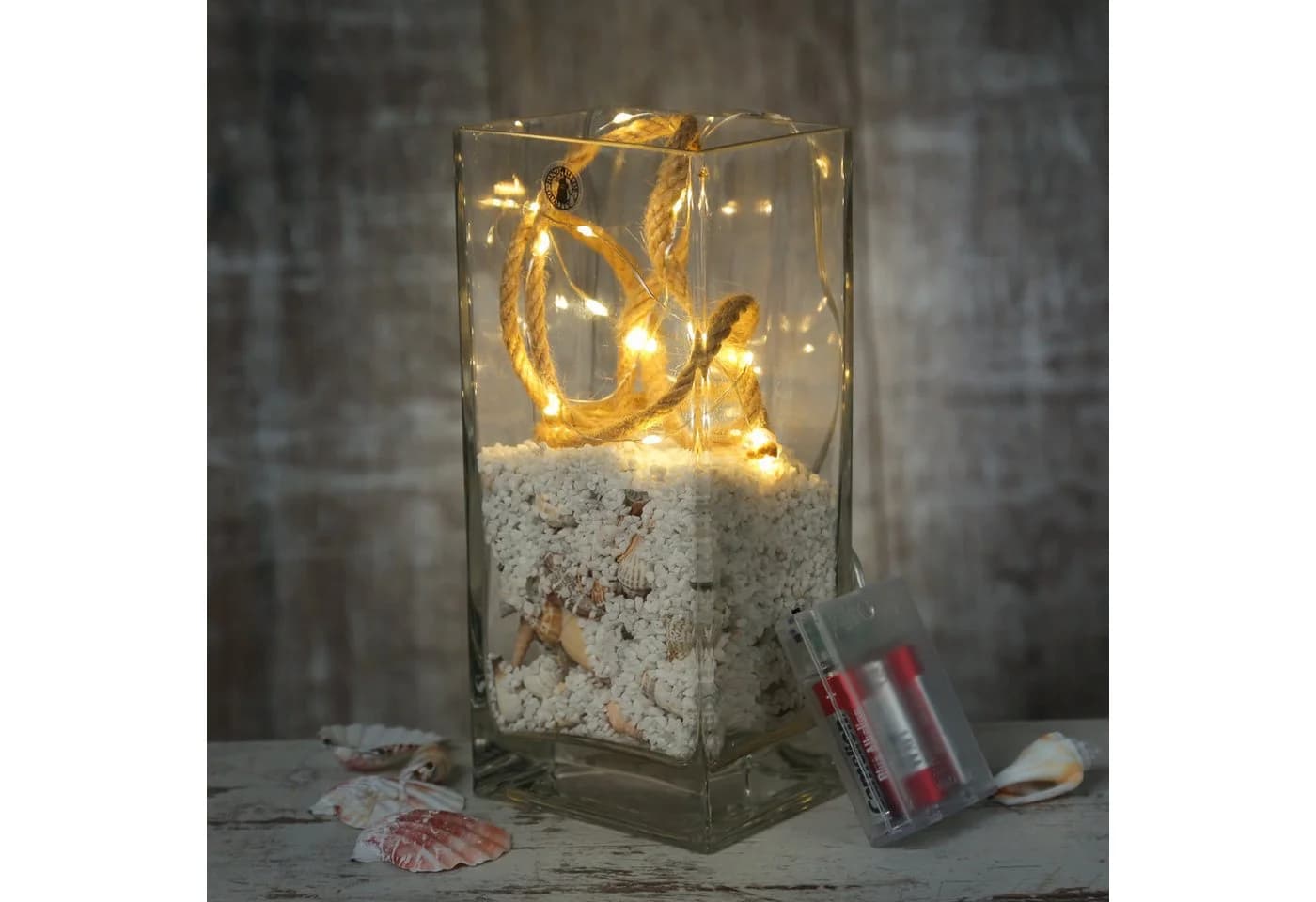 MARELIDA LED-Lichterkette Seil Jute maritime Deko Kordel Tau 20LED 1m Timer Naturseil für Innen - Bild 3