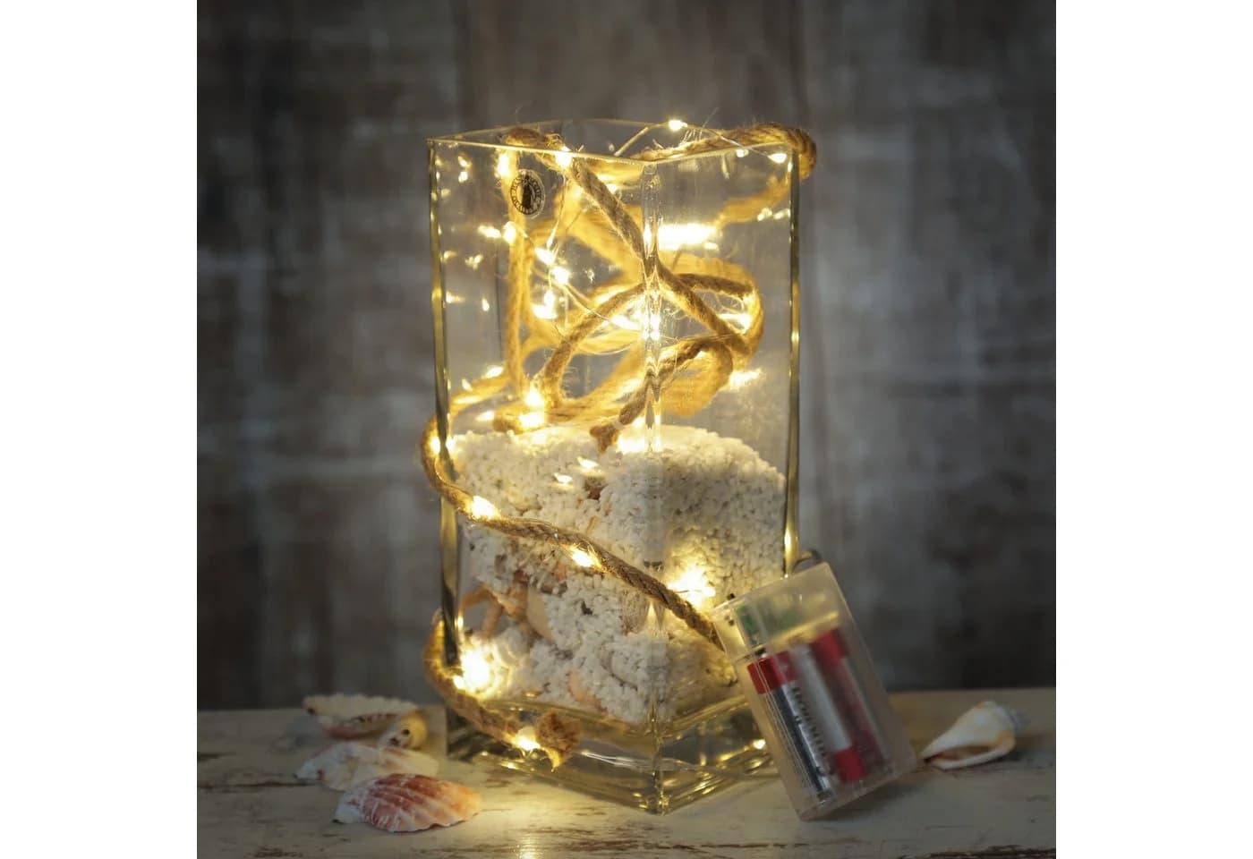 MARELIDA LED-Lichterkette Seil Jute 40 LED 2m Timer Naturseil Innen - Bild 3
