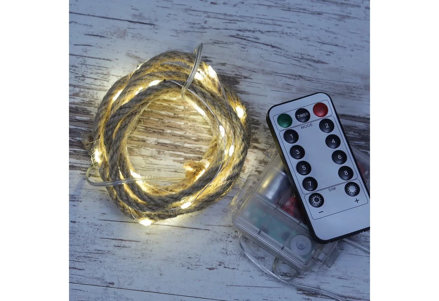 MARELIDA LED-Lichterkette Jute Seil 40LED Timer Dimmbar IP44 - Bild 5