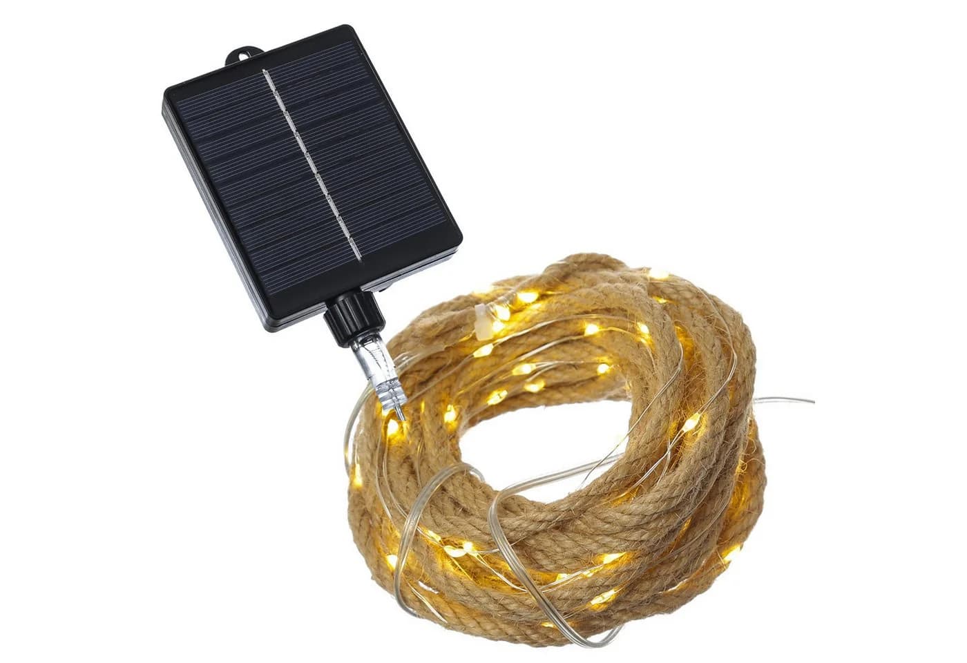 MARELIDA LED-Lichterkette Solar Juteseil 100 LEDs Warmweiß - Bild 5