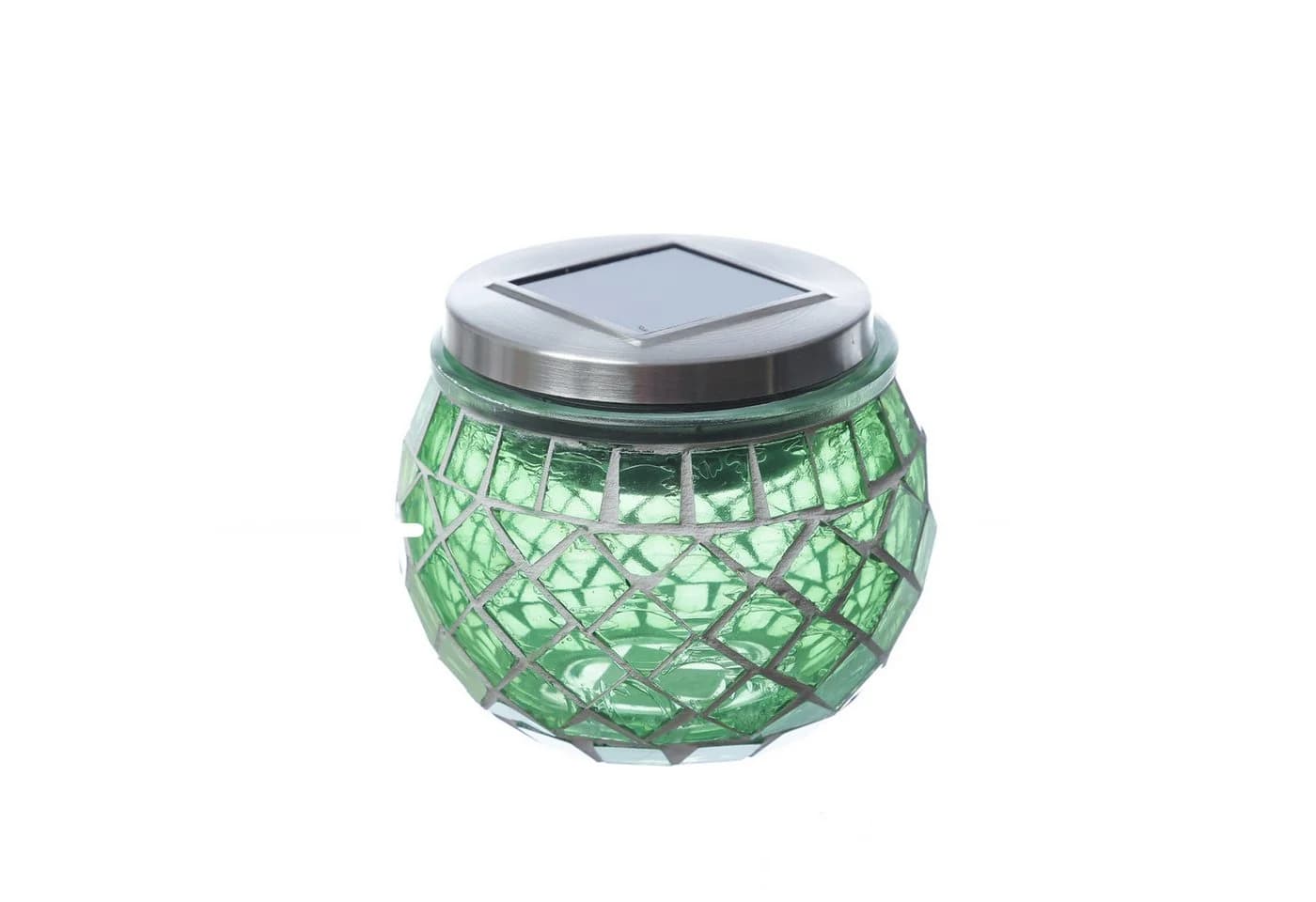 MARELIDA Solar Windlicht Mosaik Glas grün LED kaltweiss