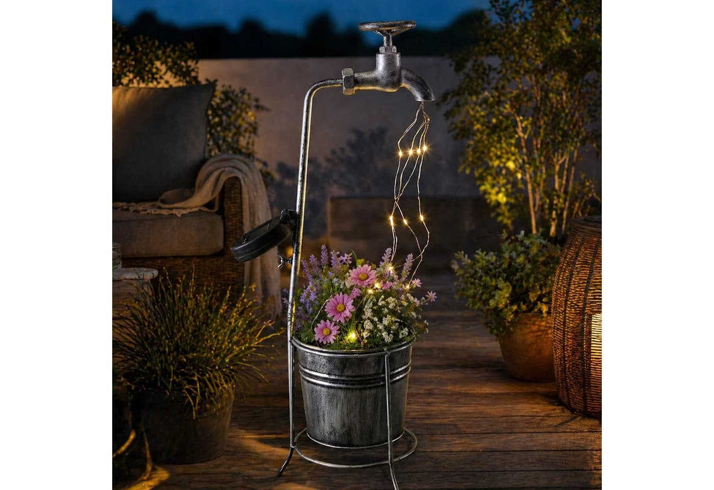 MARELIDA LED Solarleuchte Wasserhahn mit Blumentopf - Bild 2