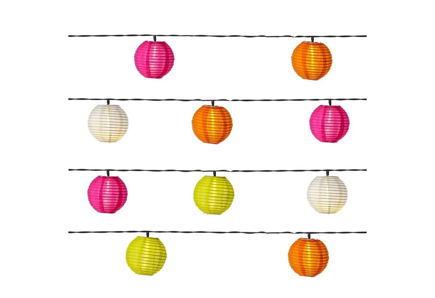 MARELIDA LED-Solar-Lichterkette mit 10 bunten Lampions