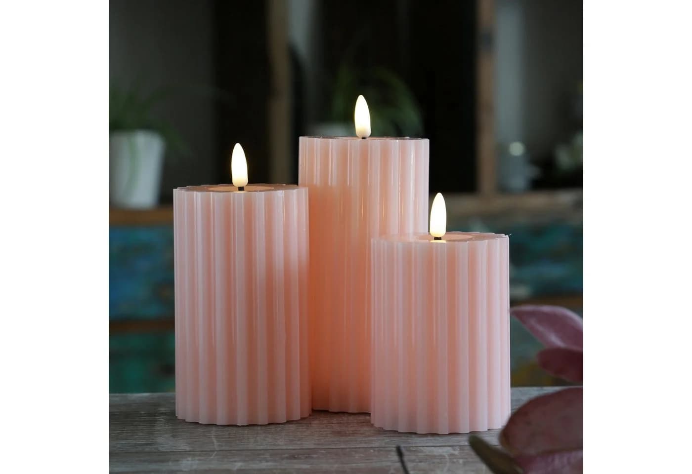 MARELIDA LED-Kerze Liv Echtwachs Rosa mit Timer - Bild 3
