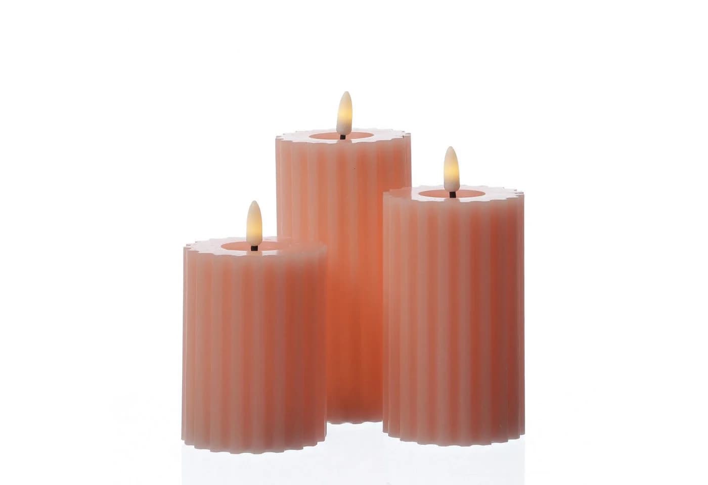 MARELIDA LED-Kerze Liv Echtwachs Rosa mit Timer - Bild 4