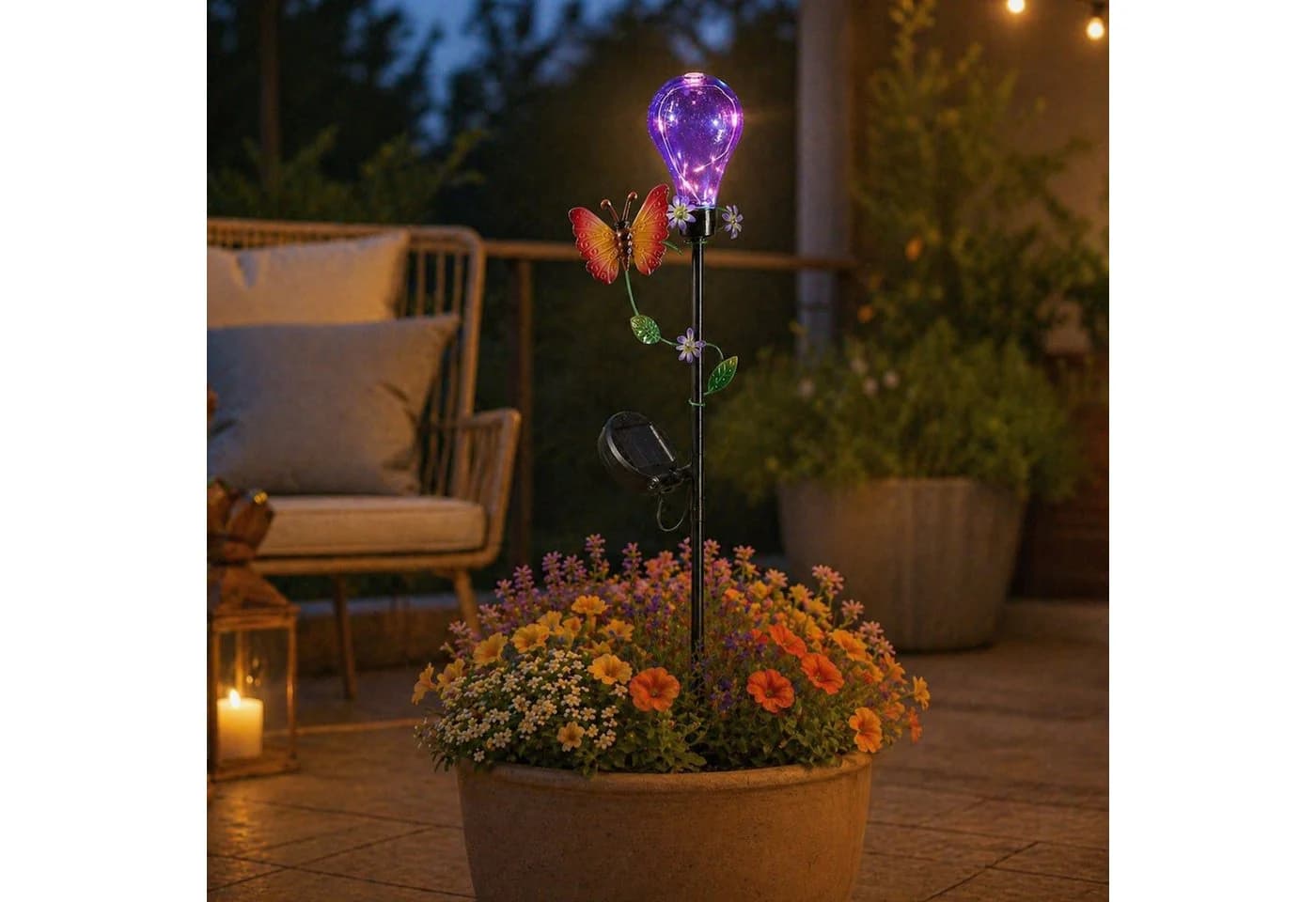 MARELIDA LED Solar Gartenstecker Schmetterling Bunt Warmweiß - Bild 3