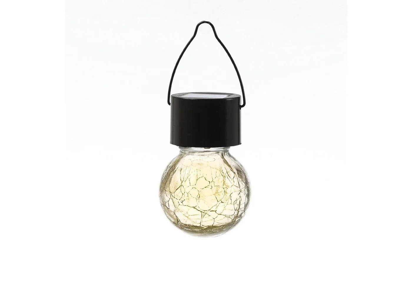 MARELIDA LED Solar Hängeleuchte 4er Set Bruchglas-Optik Warmweiß - Bild 3