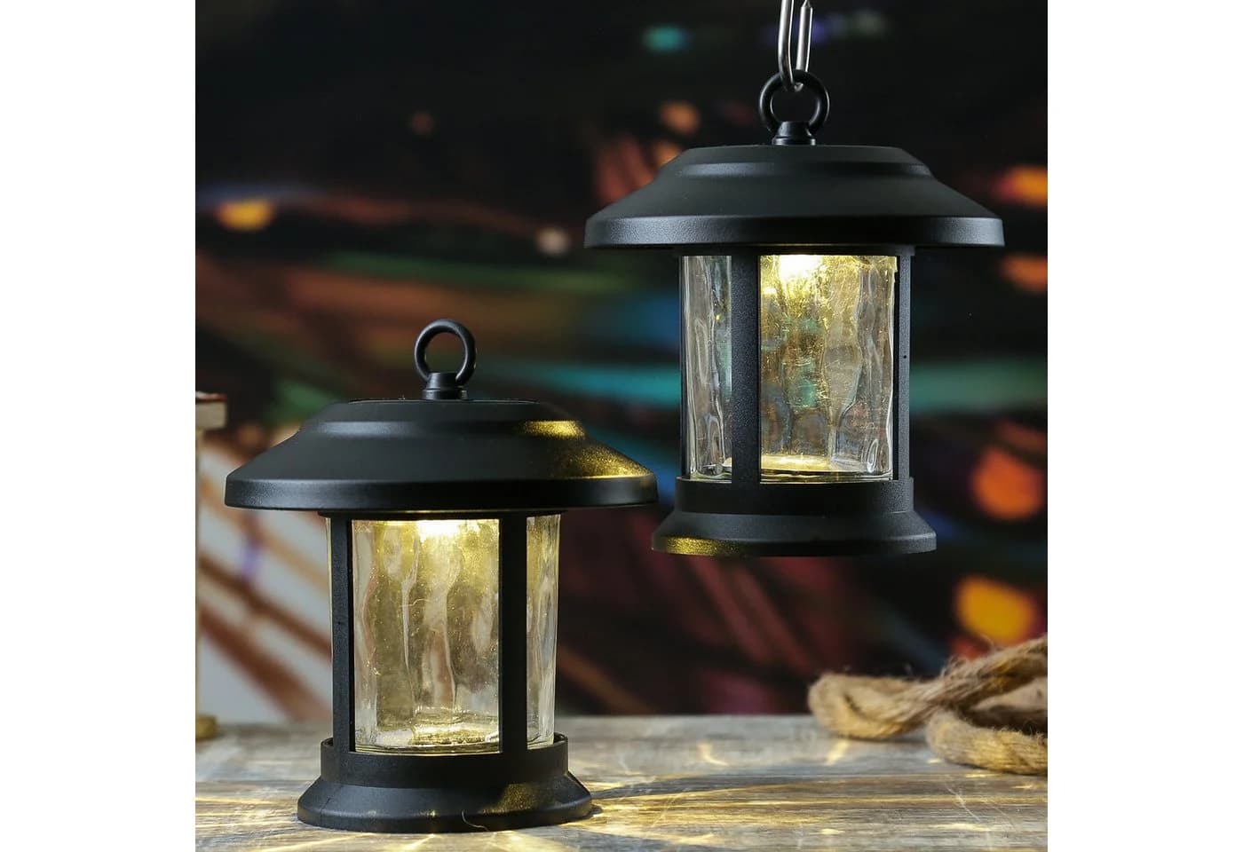 MARELIDA LED Solarleuchte 3in1 Laterne/Hängeleuchte/Wegleuchte 2er Set Warmweiß - Bild 3