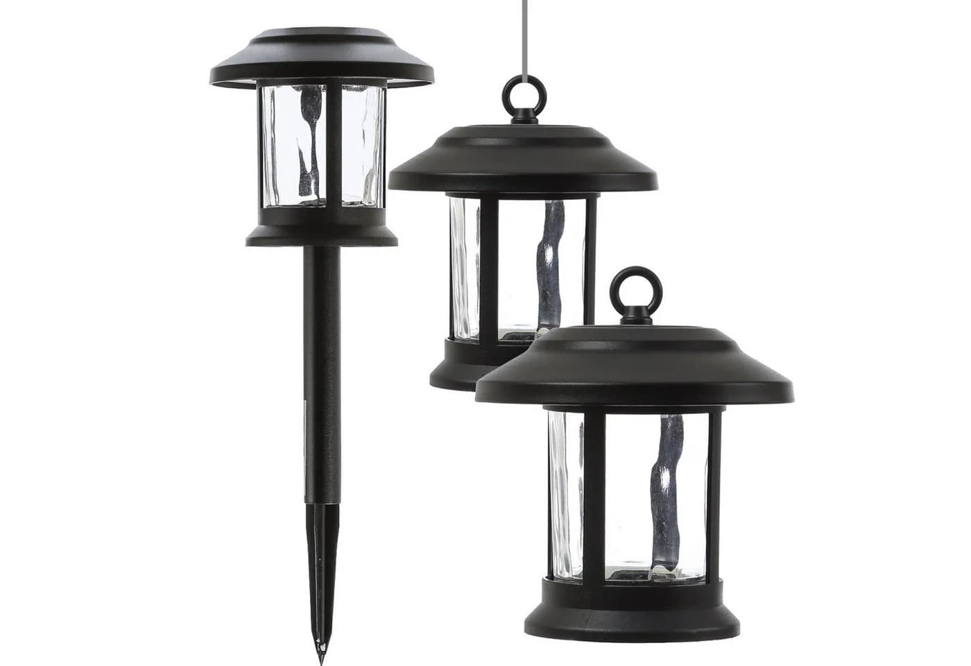 MARELIDA LED Solarleuchte 3in1 Laterne/Hängeleuchte/Wegleuchte 2er Set Warmweiß - Bild 4
