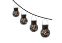 MARELIDA LED Solar Hängeleuchte Feuerball 4er Set Schwarz Flammeneffekt Bild 1
