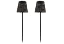 MARELIDA LED Solar Gartenleuchte Blumenmuster Schwarz 2er Set Bild 1