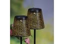 MARELIDA LED Solar Gartenleuchte Blumenmuster Schwarz 2er Set Bild 2