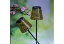 MARELIDA LED Solar Gartenleuchte Blumenmuster Schwarz 2er Set Bild 3