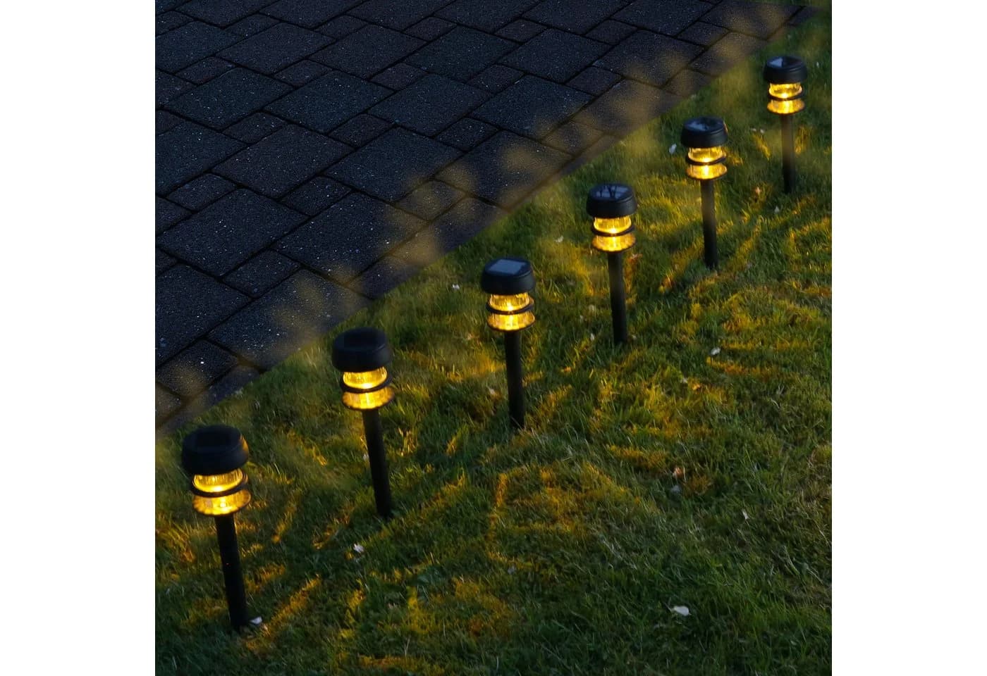 MARELIDA LED Solar Wegleuchten 6er Set Schwarz mit Erdspieß