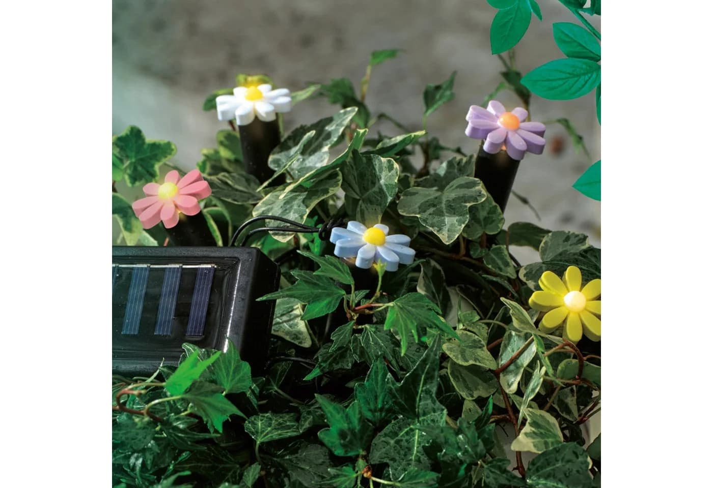 MARELIDA LED Solar Lichterkette Blumen 5x Warmweiß Gartendeko - Bild 2