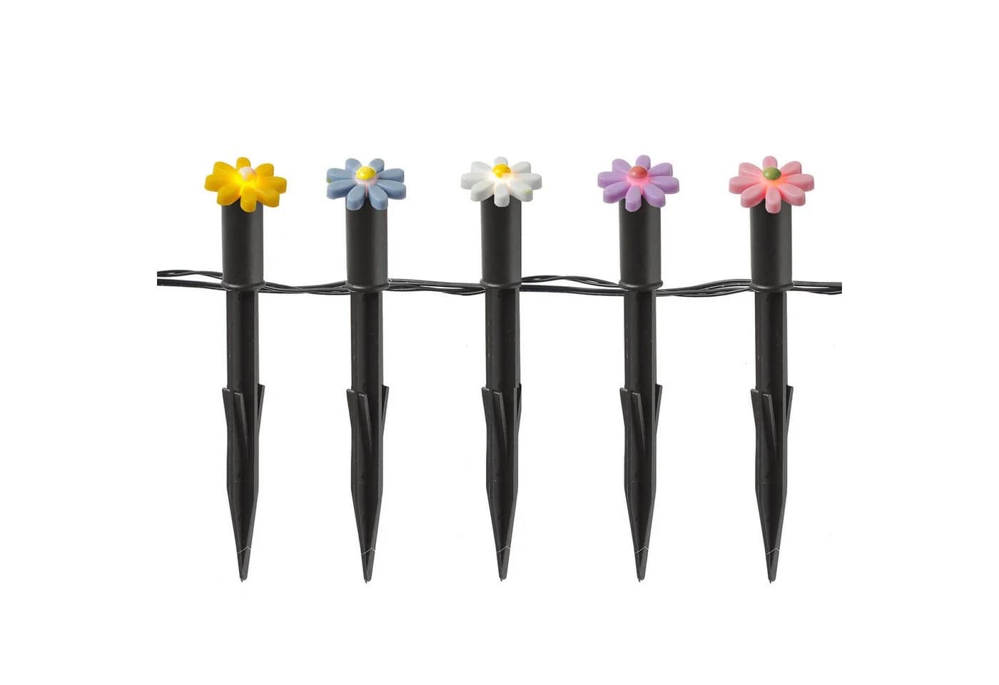 MARELIDA LED Solar Lichterkette Blumen 5x Warmweiß Gartendeko - Bild 4