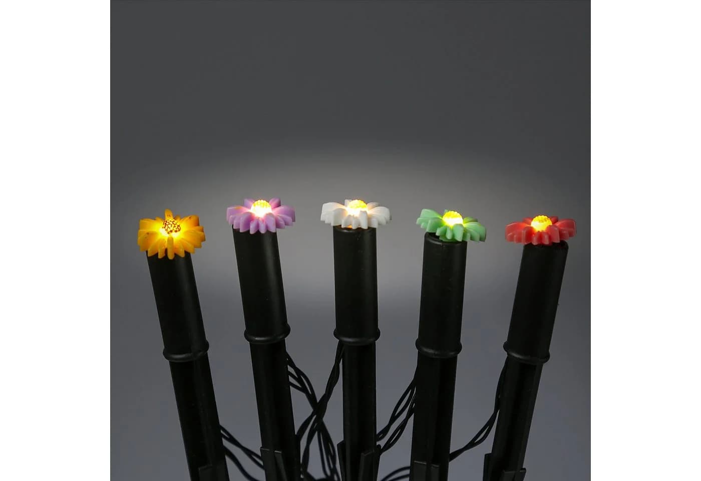 MARELIDA LED Solar Lichterkette Blumen 5-teilig Gartenstecker warmweiß - Bild 3